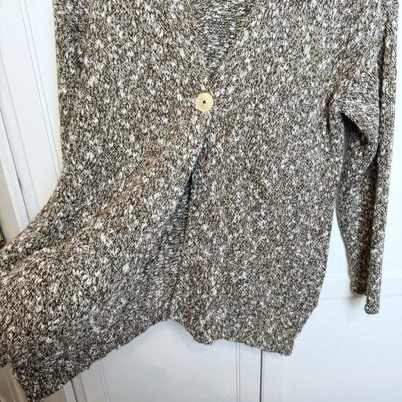 Pure Jill Cardigan Sweater Womens Medium Brown Acrylic Polyester Blend Pockets - Picture 7 of 11